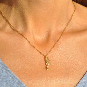 Dainty Seahorse Necklace - Gold Seahorse Necklace - Sea Life Necklace - Ocean Necklace - Under the Sea - Beach Necklace with Seahorse