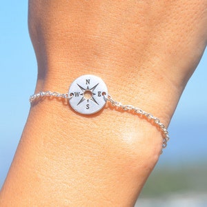 Compass Bracelet, Personalized Silver or Gold Compass Bracelet, Friendship Bracelet, Graduation Gift, Best Friend Gift, Personalized Jewelry