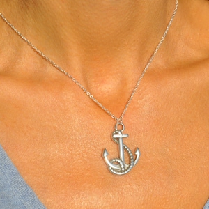 Anchor Necklace - Silver Anchor Necklace - Sailing Necklace - Gold Anchor Necklace - Nautical Necklace with Large Anchor