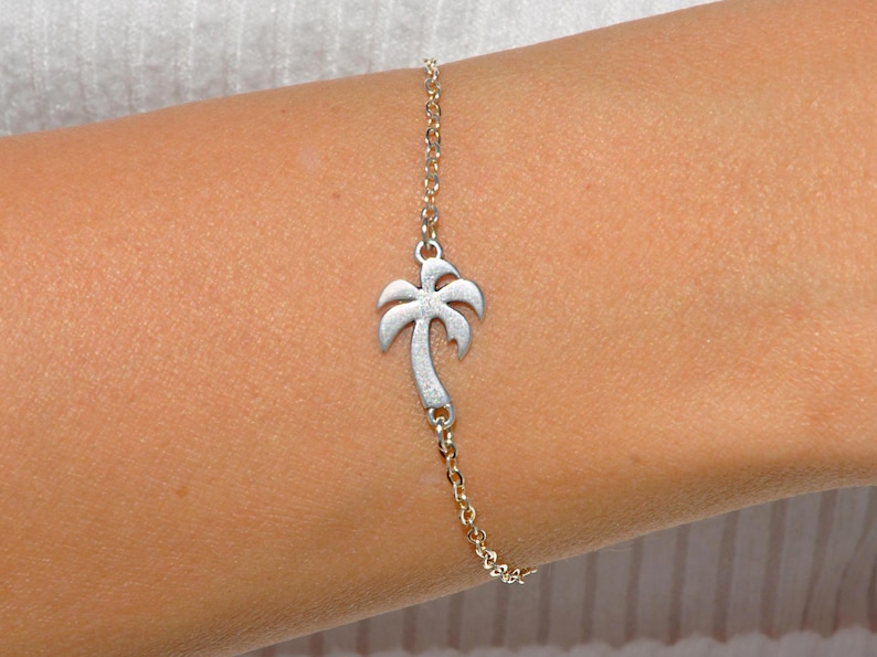 Palm Bracelet Palm Tree Bracelet Silver Palm Jewelry Beach Etsy