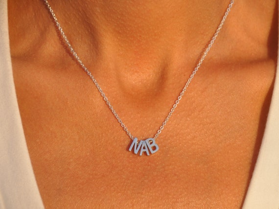 Three Letter Necklace Personalized Necklace With 3 Letters Triple