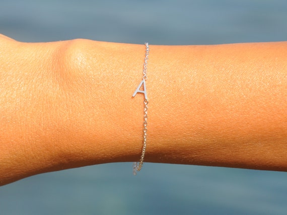 Stainless steel cheap initial bracelet