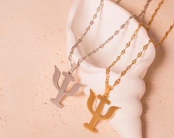 Gift for Therapist • Personalized PSI Sign Pendant Necklace • Psychologist Gift