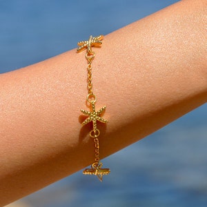 Boho Starfish Bracelet in Gold or Silver by SeaSideMotifs