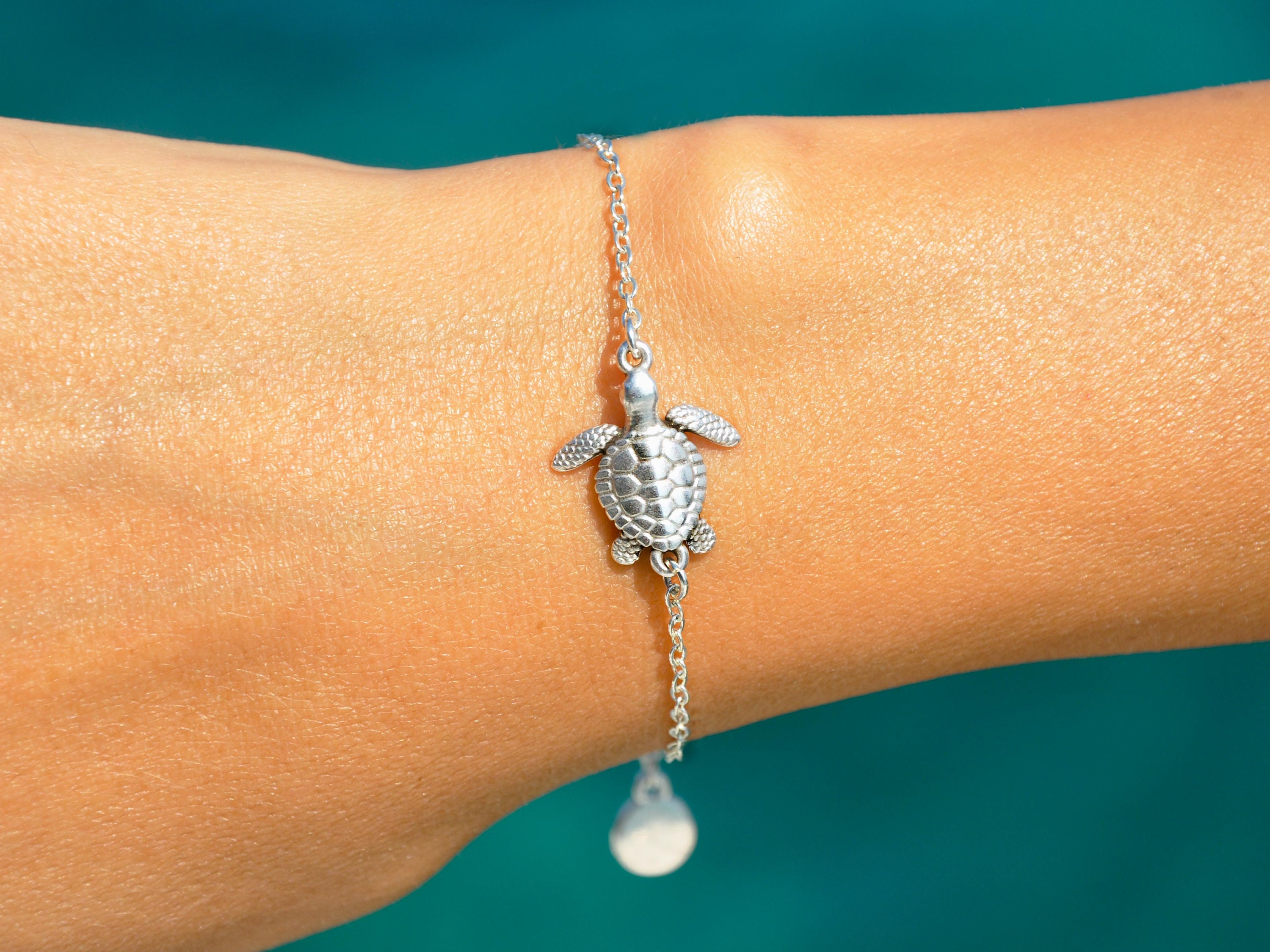 Rose goud schildpad armband Gepersonaliseerde goud zilver Etsy