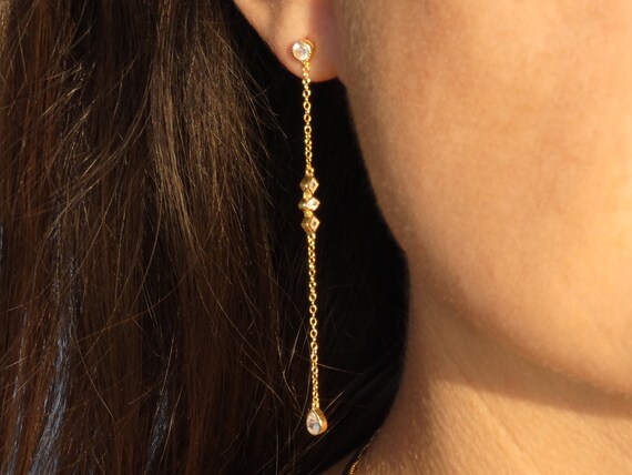 Long dangle 2024 diamond earrings