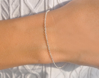 Silver Chain Bracelet | Silver Plated or Sterling Silver Bracelet, Dainty Bracelet, Basic Chain Silver Bracelet, Minimalist Simple Bracelet