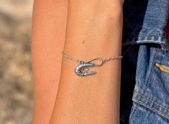 Garnelen Armband von Sea Side Motiven in Silber - Etsy Österreich