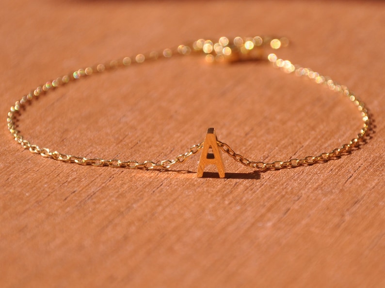 Initial A Anklet Letter A Anklet Gold Initial Anklet Etsy