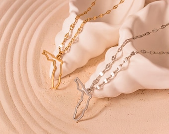 Florida State Charm Necklace • PVD Stainless Steel Outline Pendant