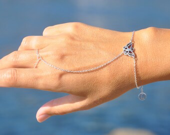 Cute Butterfly Hand Chain Bracelet by Sea Side Motifs in Gold Silver or Rose Gold