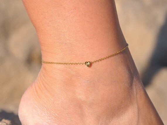 Exquisite 18K Gold Bracelet Anklets Letter Anklets for Women Men