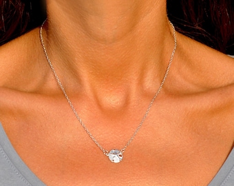 Sterling Silver Sand Dollar Necklace, Beach Ocean Jewelry, Necklace