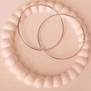 Large Hoop Earrings • Big Hoops in Gold or Silver Stainless Steel • Everyday Thin Large Circle Earrings