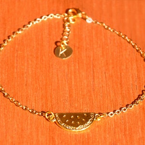 Gold Watermelon Anklet - Personalized Watermelon Anklet - Summer Fruit Anklet - Gold Ankle Bracelet with Watermelon as a Gift for Fruitarian