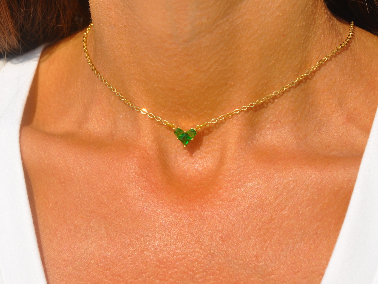 Pink Heart Choker Elegant CZ Heart Choker Necklace Pink and Etsy