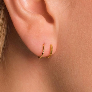 Spiral Earrings, Open Huggie Hoops in 18K Gold Vermeil or Sterling Silver Earrings