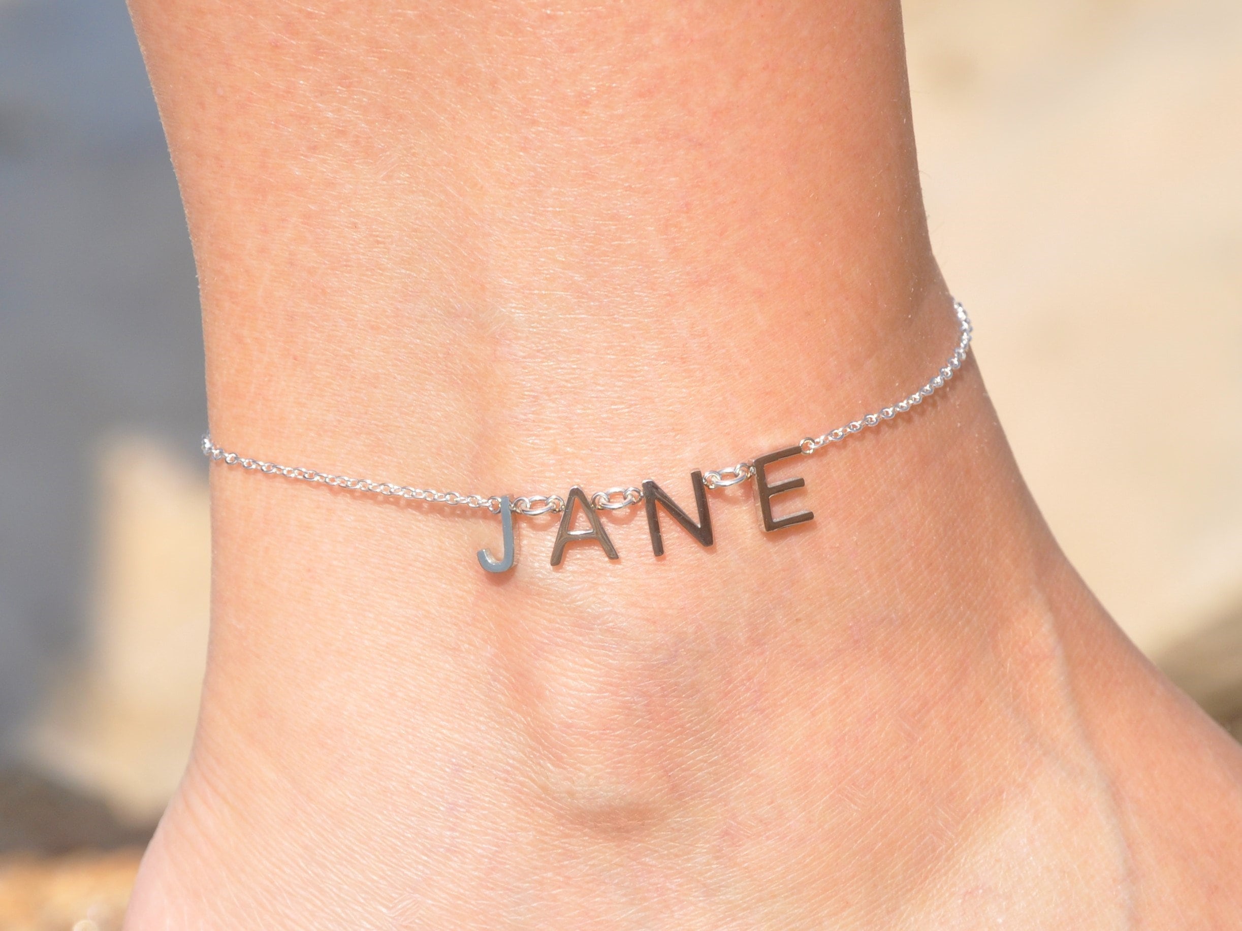 Anklet with Name Personalized Custom Name Ankle Bracelet for Etsy