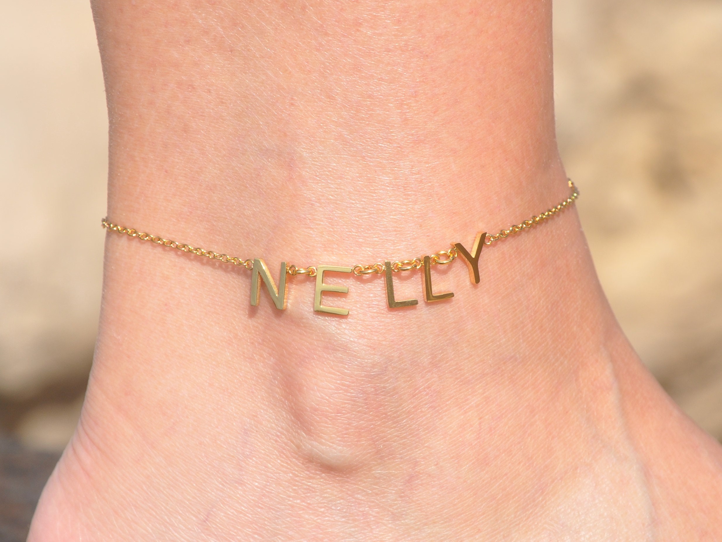 Personalized Name Anklet Custom Name Ankle Bracelet for Etsy