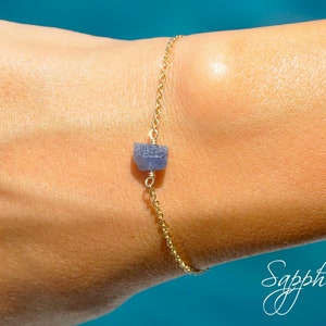 Sapphire Bracelet | Personalized Blue Sapphire Bracelet, Gold Birthday Gift, September Birthstone Jewelry Gift for Her