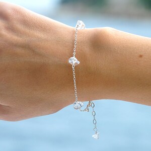 Clear Quartz Bracelet | Personalized Beaded Clear Quartz Bracelet, April Birthday Gift Bracelet, April Birthstone Jewelry Gift for Her