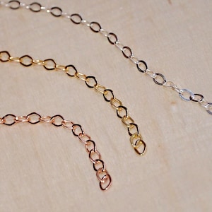 Chain Extender | Necklace, Bracelet Lengthener, Attached or Removable Extender Chain, Adjuster in 14k Gold Fill, Sterling Silver, Rose Gold