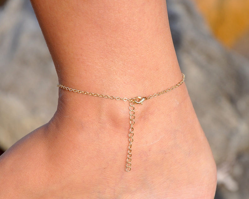 Initial A Anklet Letter A Anklet Gold Initial Anklet Etsy