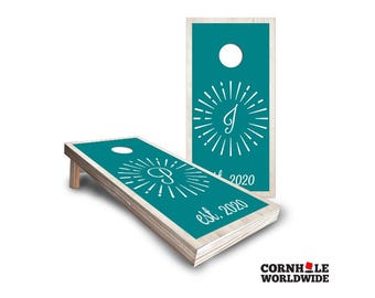 Custom Wedding Cornhole Board Set: Personalized Initial Lawn Game