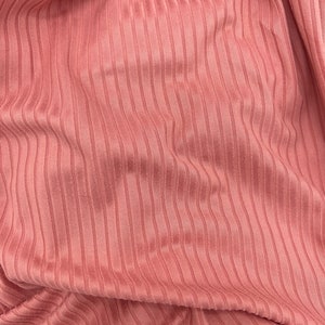 8x3 Rose/ Pink Rib Knit - by the yard - 4 way stretch - quick shipping