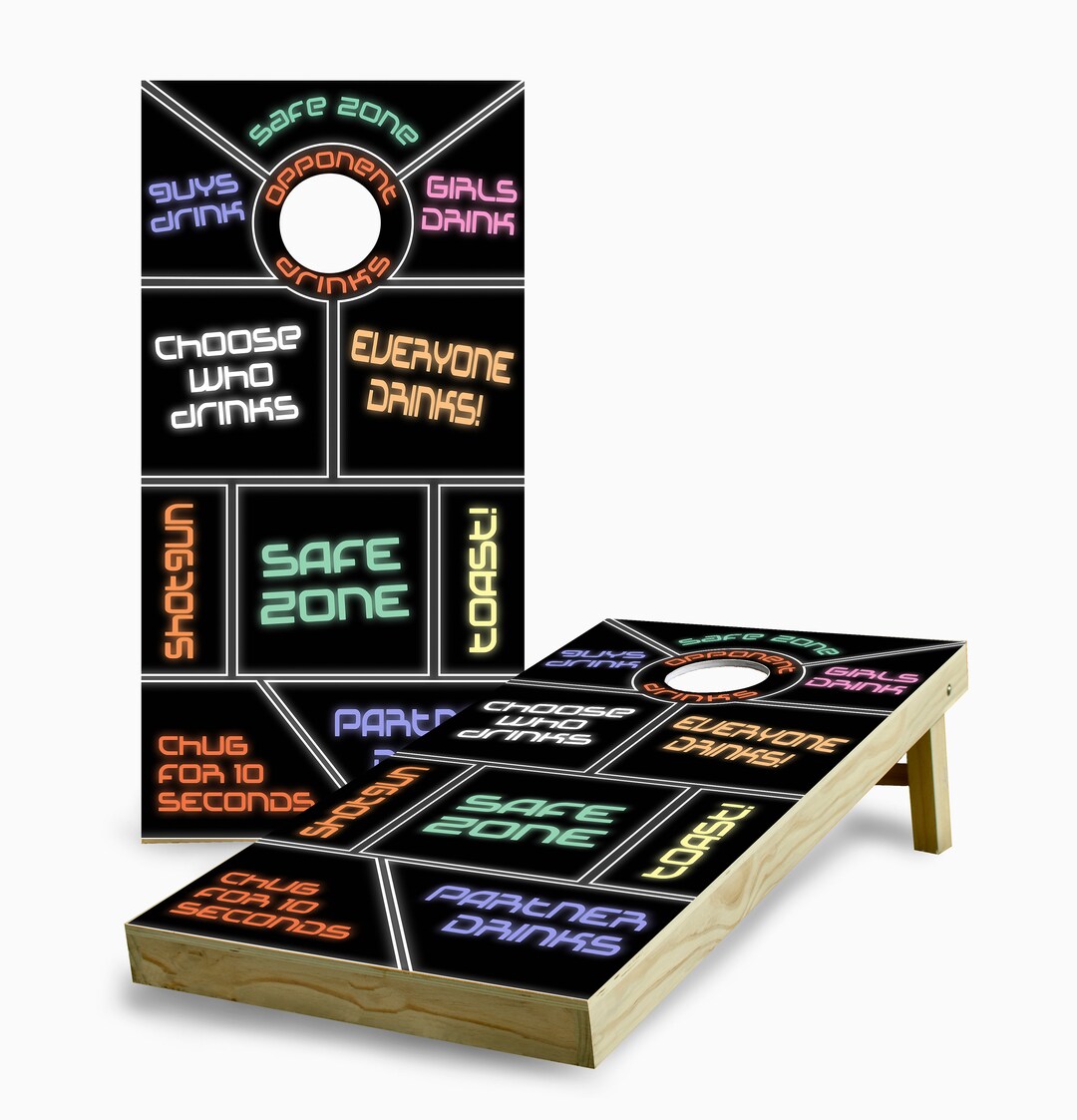 Neon Drinking Cornhole Game, Drinking Lawn Game, Summer Party Game, Bag