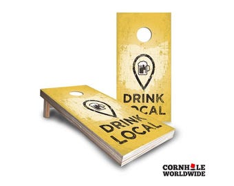 Drinking Cornhole Boards Lawn Games - Drink Local Custom Beer Cornhole Game Set Gift For Dad, Man, Him