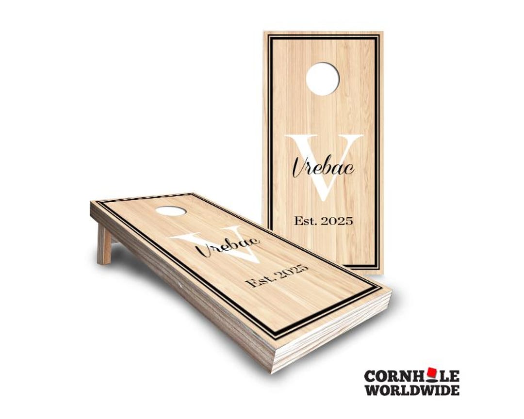 Custom Wedding Cornhole with Bean Bags – Personalized Bride Groom Initial, Name & Date Corn Hole Game Boards Set - + Case + Lights, Standard Bags