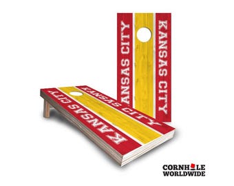 Custom Kansas City Football Cornhole Set – Fun Outdoor & Party Game for Backyard, Senior Games And Sports Gifts