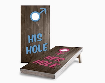 His Hole / Her Hole Cornhole Game - Cornhole Set - Stained Cornhole Set - Fast Shipping - Quality Cornhole Game - Lawn Game