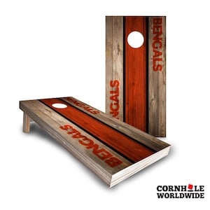 Cornhole Outdoor Party Board Game, Customizable Lawn Yard Wooden Game Set with Cornhole Bean Bags