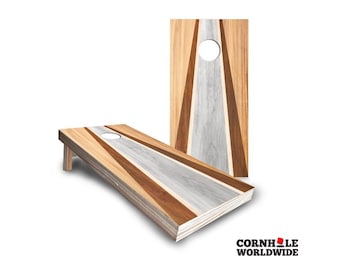 Cornhole Outdoor Rustic Lawn Game, Triple Stain Triangle Cornhole Bags & Outdoor Wedding Game Set for Gift