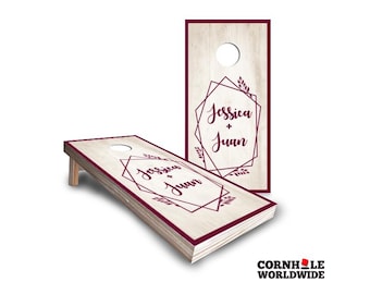 Custom Cornhole Boards With Bean Bag - Personalized Wedding Cornhole Set Tailgate Party Game