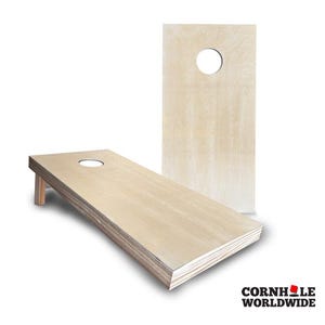 Cornhole Wooden Outdoor Lawn Game, Personalized Unfinished Cornhole Boards Set Gift with Bean Bags