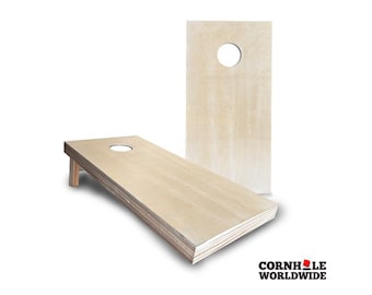Cornhole Wooden Outdoor Lawn Game, Personalized Unfinished Cornhole Boards Set Gift with Bean Bags