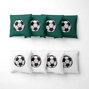 Soccer Ball Cornhole Bean Bag, Football Soccer and Sports Lover Regulation Cornhole Duck Cloth Bags for Gift