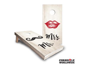 Mr And Mrs Wedding Cornhole Boards Gifts – Personalized Corn Hole Game Outdoor Lawn Game Set With Bags