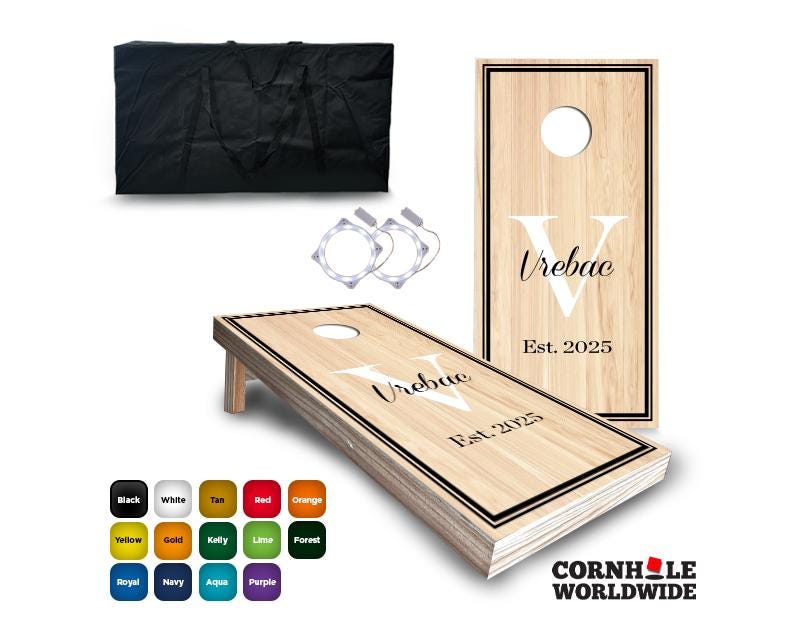 Custom Wedding Cornhole with Bean Bags – Personalized Bride Groom Initial, Name & Date Corn Hole Game Boards Set