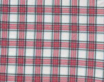 Plaid Double Brushed Poly - by the yard - 4 way stretch - quick shipping