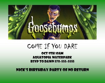 Invitaciones sencillas de Goosebumps - Descarga digital