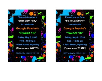 Invitación para fiesta de pintura/brillo - Descarga digital