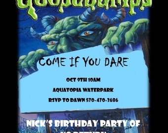 Invitaciones para la fiesta de terror de Goosebumps