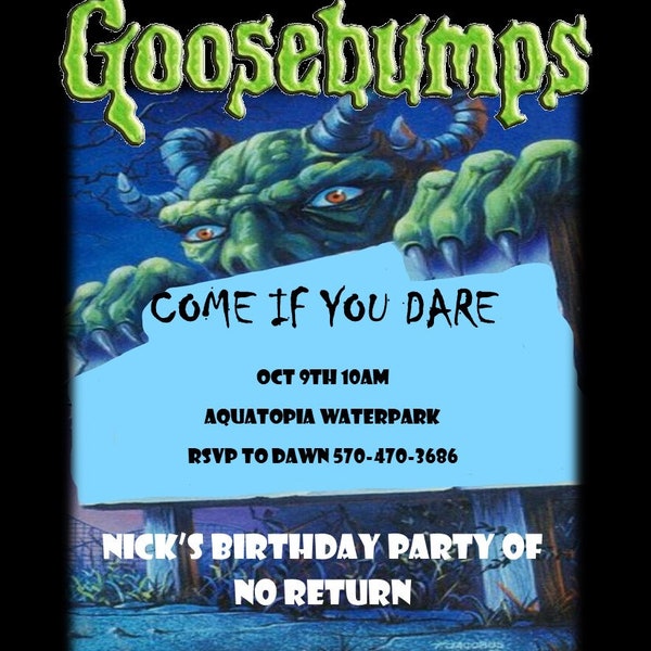 Goosebumps Horrorland Invitations