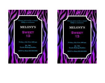 Invitación con estampado de cebra - Descarga digital