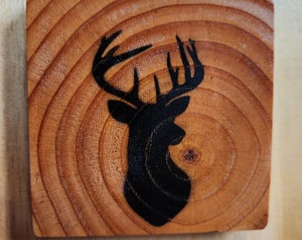 Juego de 4 posavasos de madera personalizados, regalo de boda, regalo de Navidad, regalo de inauguración de la casa, regalo de Navidad, posavasos de madera, monograma o diseño