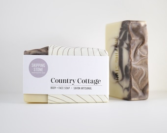 Country Cottage : Body + Face Soap, cold process, palm free, handmade, all natural soap